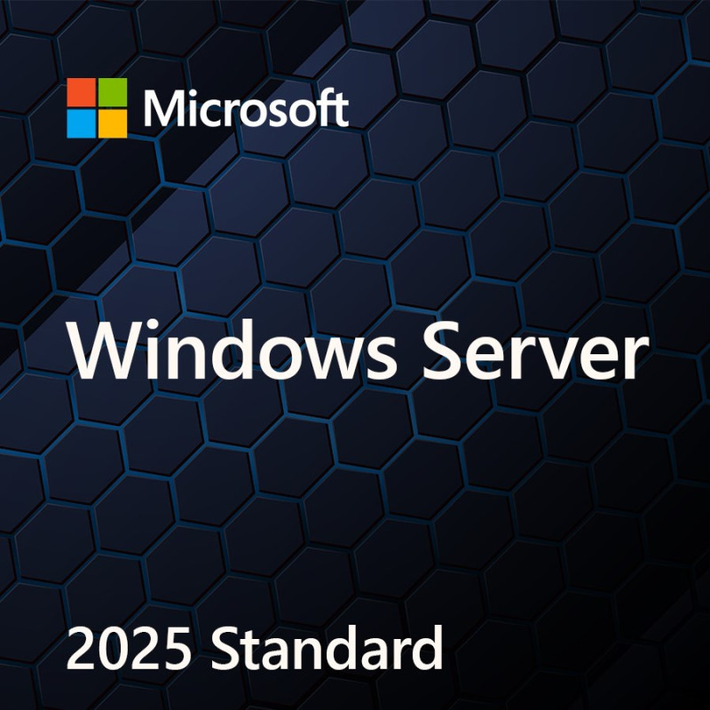 „Microsoft Windows Server Std 2025“ 64 bitų PL DVD 16 branduolių OEM