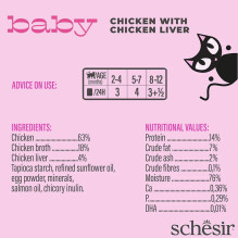 SCHESIR Baby Chicken with liver in broth - wet food for kittens - 70g SCHESIR Baby Chicken with liver in broth - wet food for kittens - 70g