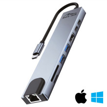 „MEDIA-TECH“ USB šakotuvas 8 viename, gigabitų LAN šakotuvas MT5046