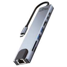„MEDIA-TECH“ USB šakotuvas 8 viename, gigabitų LAN šakotuvas MT5046