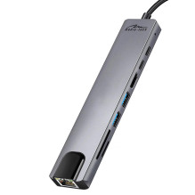 „MEDIA-TECH“ USB šakotuvas 8 viename, gigabitų LAN šakotuvas MT5046