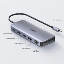 UNITEK aktyvus šakotuvas USB-C 10GBPS, M.2, HDMI, PD 100W