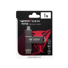 Išorinis nešiojamas SSD diskas Patriot Viper PVP30 Duo Compact 1TB 1000MB/s USB A+C 3.2 Gen2 (PVP301TB28UDG)