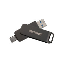 USB atmintinė PATRIOT Rage R550 64GB 100 MB / S USB A+C su pasukamu dizainu (PE64GR550DSAD) juoda