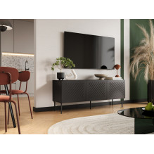 RTV cabinet SIENA 150.5x40x60 black matt RTV cabinet SIENA 150.5x40x60 black matt