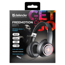 Ausinės DEFENDER BLUETOOTH FREEMOTION B571 juodos LED Ausinės DEFENDER BLUETOOTH FREEMOTION B571 juodos LED