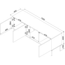 Cama 3D RTV spintelė TRESSE 150x40x55 kašmyro matinė spalva Cama 3D RTV spintelė TRESSE 150x40x55 kašmyro matinė spalva