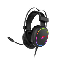 Havit žaidimų ausinės RGB juodos 2016D ausinės su laidiniu galvos lankeliu