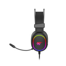 Havit žaidimų ausinės RGB juodos 2016D ausinės su laidiniu galvos lankeliu