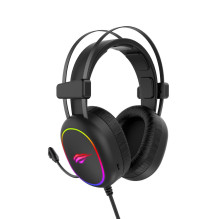 Havit žaidimų ausinės RGB juodos 2016D ausinės su laidiniu galvos lankeliu