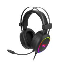 Havit žaidimų ausinės RGB juodos 2016D ausinės su laidiniu galvos lankeliu