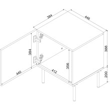 Cama Bedside table 2 pcs ISLA 44,5x40x59 black matt Cama Bedside table 2 pcs ISLA 44,5x40x59 black matt