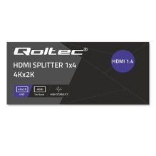 Qoltec 51798 Active HDMI Splitter 4 x HDMI 4K x 2K, 3.4Gb / s