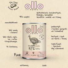 OLLO Puppy Pure Turkey - šlapias šunų ėdalas - 400 g OLLO Puppy Pure Turkey - šlapias šunų ėdalas - 400 g