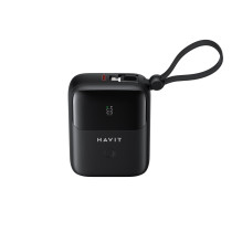 „Havit PB5215“ 10000 mAh išorinė baterija, juoda „Havit PB5215“ 10000 mAh išorinė baterija, juoda