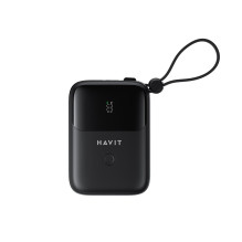 „Havit PB5215“ 10000 mAh išorinė baterija, juoda „Havit PB5215“ 10000 mAh išorinė baterija, juoda