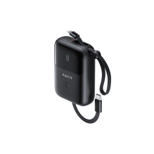 „Havit PB5215“ 10000 mAh išorinė baterija, juoda „Havit PB5215“ 10000 mAh išorinė baterija, juoda