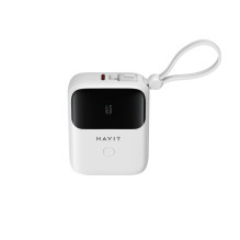 „Havit PB5215“ – 10000 mAh išorinė baterija, balta „Havit PB5215“ – 10000 mAh išorinė baterija, balta