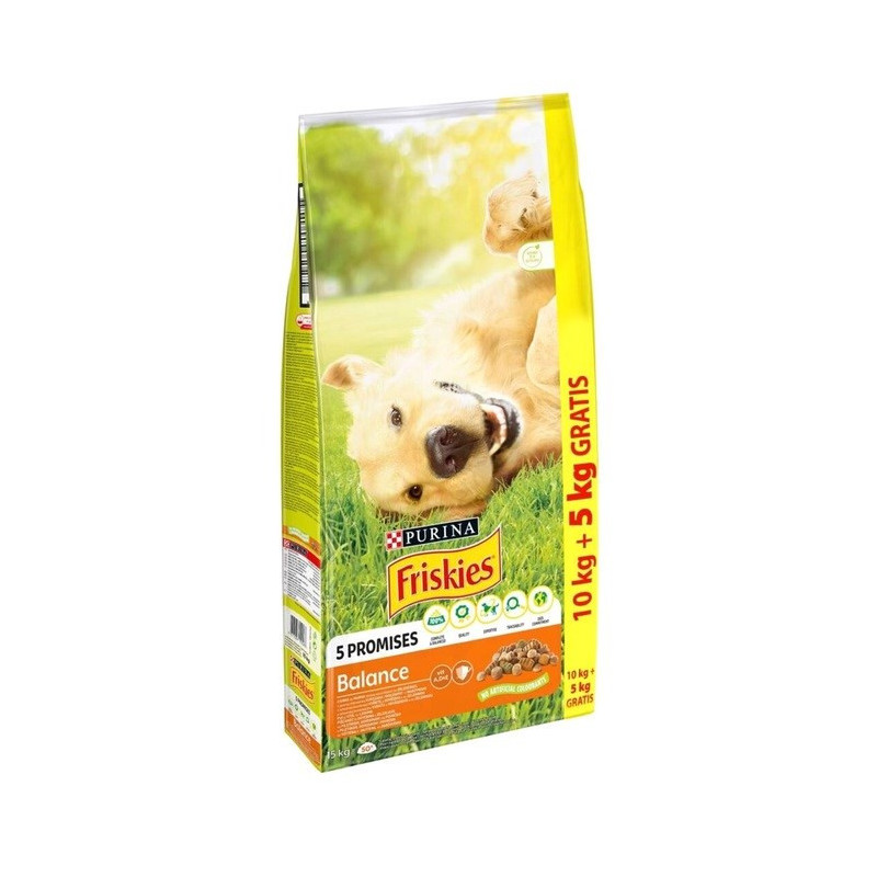PURINA Friskies Balance Chicken with vegetables - dry dog food - 10 + 5kg