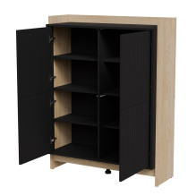 Cama PORTO chest of drawers 100x38x130 oak / black Cama PORTO chest of drawers 100x38x130 oak / black