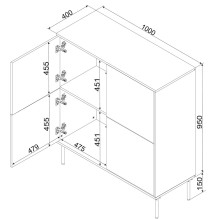 4D komoda TRESSE 100x40x110 kašmyro matinė spalva 4D komoda TRESSE 100x40x110 kašmyro matinė spalva