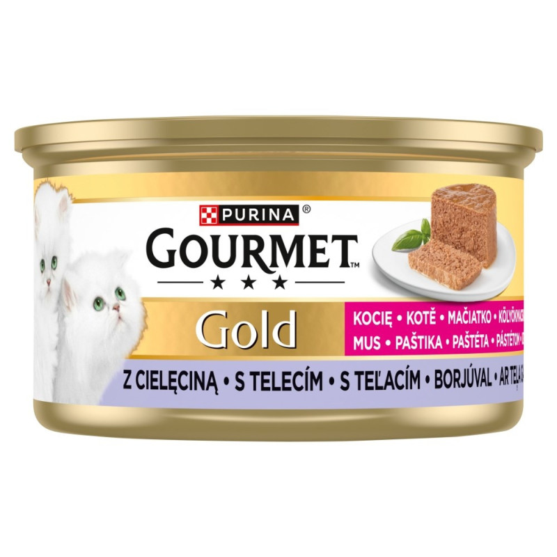 PURINA Gourmet Gold Kitten veršienos putėsiai - šlapias kačių ėdalas - 85 g