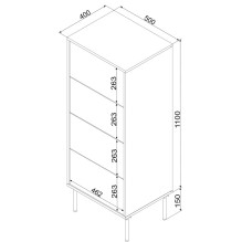 4S TRESSE komoda 50x40x125 matinė žalia 4S TRESSE komoda 50x40x125 matinė žalia