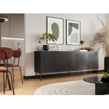 SIENA komoda 200x40x75 matinė juoda SIENA komoda 200x40x75 matinė juoda
