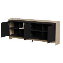 Cama PORTO 3D chest of drawers 190x38x77 oak / black Cama PORTO 3D chest of drawers 190x38x77 oak / black