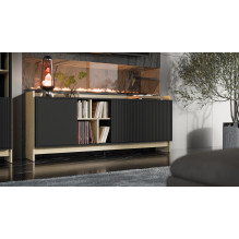 Cama PORTO 3D chest of drawers 190x38x77 oak / black Cama PORTO 3D chest of drawers 190x38x77 oak / black