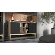 Cama PORTO 2D chest of drawers 150x38x77 oak / black Cama PORTO 2D chest of drawers 150x38x77 oak / black