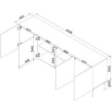 Cama ISLA komoda 200x40x75 kašmyro matinė spalva Cama ISLA komoda 200x40x75 kašmyro matinė spalva