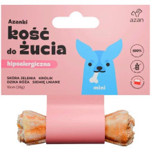 AZANKI Hipoalerginis elnio odos kaulas su triušiu ir linų sėmenimis MINI - šunų skanėstas - 10 cm