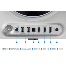 „Samsung G60SD“ kompiuterio monitorius, 68,6 cm (27 coliai), 2560 x 1440 pikselių, „Quad HD OLED“, sidabrinis