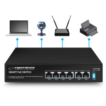 Esperanza ENS105 6-port Poe Switch 10 / 100 60W Esperanza ENS105 6-port Poe Switch 10 / 100 60W