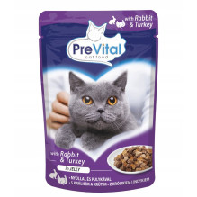 PREVITAL Kalakutienos ir triušio drebučiuose – šlapias kačių ėdalas – 100 g PREVITAL Kalakutienos ir triušio drebučiuose – šlapias kačių ėdalas – 100 g