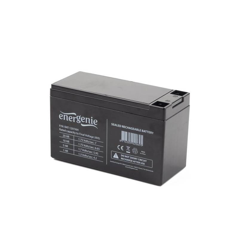 Gembird BAT-12V7AH Gel battery, universal 12V / 7AH
