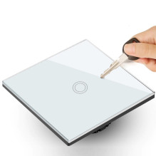 Touch-sensitive light switch MACLEAN Energy MCE702W single, glass, with round button White