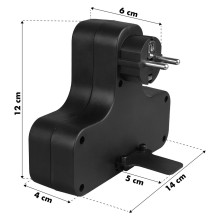 „Maclean“ srovės lizdas, keturgubas su jungikliu, stabilizavimo koja, E tipo, 2x2,5A, 2x16A, MCE224 E / B