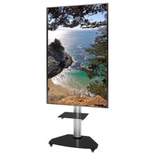 „Techly“ grindų stovas su lentyna ir vežimėliu, LCD / LED / plazminis televizorius, 37–70 colių, sidabrinis