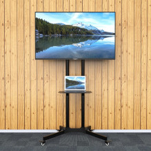 „Techly“ grindų vežimėlis su lentynų laikikliu LCD / LED / plazminis 30–65' ICA-TR6