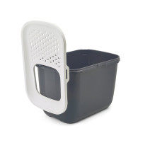 SAVIC HOP Anthracite with White Lid - Cat Litter Tray - 58.5x39x39.5 cm - 1 pc.