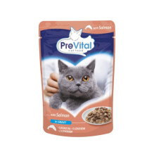 PREVITAL Cat Food Mix 4 Flavors Chicken, Veal, Salmon, Poultry - wet cat food - 96 x 100 g PREVITAL Cat Food Mix 4 Flavors Chicken, Veal, Salmon, Poultry - wet cat food - 96 x 100 g