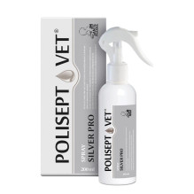 JM SANTE Polisept Vet Spray Silver Pro - žaizdų tirpalas šunims ir katėms - 200 ml