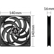 Arctic P14 Slim PWM PST 140mm Case Fan Black Arctic P14 Slim PWM PST 140mm Case Fan Black