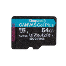 „Kingston Technology“ 64 GB „microSDXC Canvas Go Plus Gen4“ 200 MB / s A2 U3 V30 kortelė + adapteris „Kingston Technology“ 64 GB „microSDXC Canvas Go Plus Gen4“ 200 MB / s A2 U3 V30 kortelė + adapteris