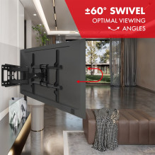 Maclean TV Mount, max VESA 600x400, 32-85", 60kg, horizontal and vertical angle adjustment, profile 65-390mm, black Maclean TV Mount, max VESA 600x400, 32-85", 60kg, horizontal and vertical angle adjustment, profile 65-390mm, black