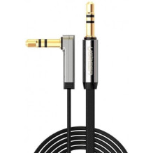 Ugreen AUX mini jack 3.5mm flat elbow cable 1m Black