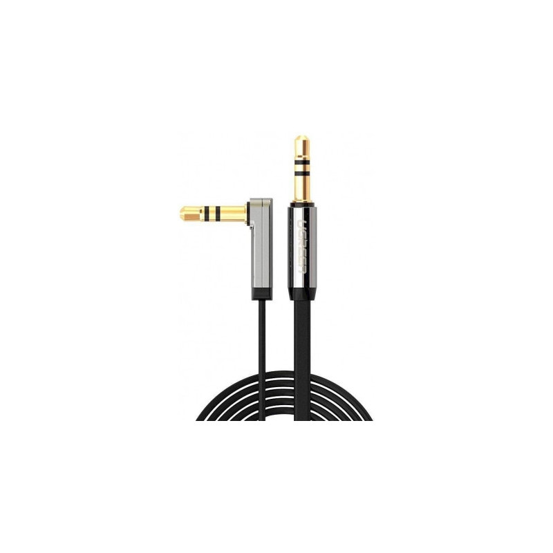 Ugreen AUX mini jack 3.5mm flat elbow cable 1m Black