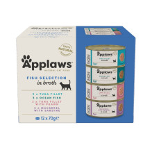 APPLAWS Žuvų rinkinys sultinyje - šlapias kačių ėdalas - 12 x 70 g